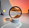 Настольная светодиодная LED лампа Песочные часы 3D Sand Painting, Лампа настольная Песочные горы 3D RGB ночник от USB или батареек, Настольная 3D картина песчаный пейзаж, подвижный песок