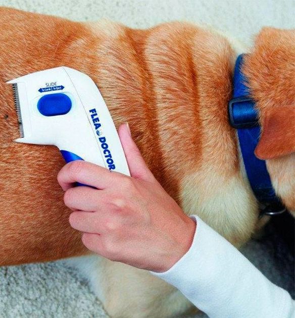 Электрическая расческа для удаления блох Flea Doctor для собак и кошек, расческа от блох для котов и собак