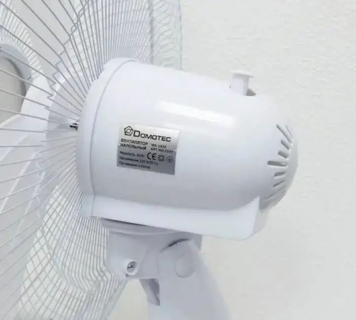Настольный Мощный Портативный Компактный Вентилятор DOMOTEC MS-1625 White, с двухсторонней защитной решеткой, 3 скоростных режима,электровентилятор бытовой 30W
