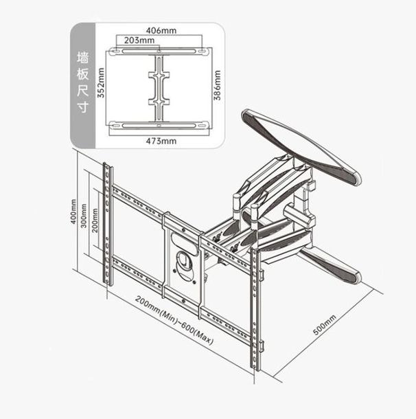 Уникальный универсальный высококачественный Кронштейн Для Тв P65 55*-85* Прочное устойчивое Крепление для телевизора наклонно-поворотное, настенное с полным диапазоном движения, надежное и безопасное крепление телевизора