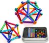 Магнитный необычный Конструктор Buckyballs & Buckybars цветной Бакибарс неокуб головоломка антистресс магнитные палочки и стальные шарики для развития моторики рук, для отвлечения, детская интелектуальная интерактивная игрушка 3D моделирование 64 детали