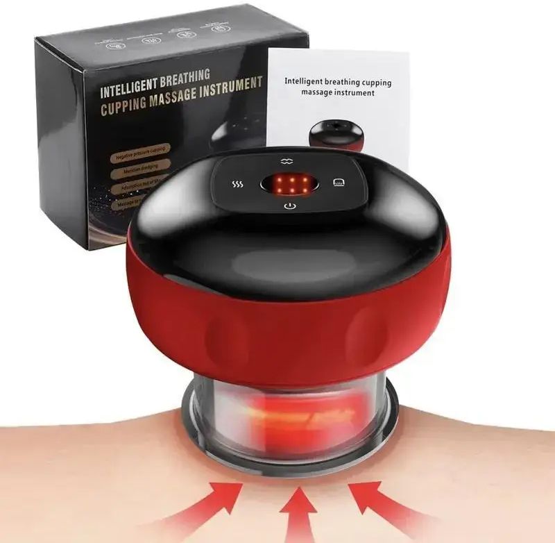 Массажер Cupping Massager с эффектом банок для тела, Антицеллюлитный массажер с интенсивным согреванием, массажная терапия, Акупунктурный, лимфодренажный, расслабляющий Электрический универсальный Вакуумный Баночный Массаж