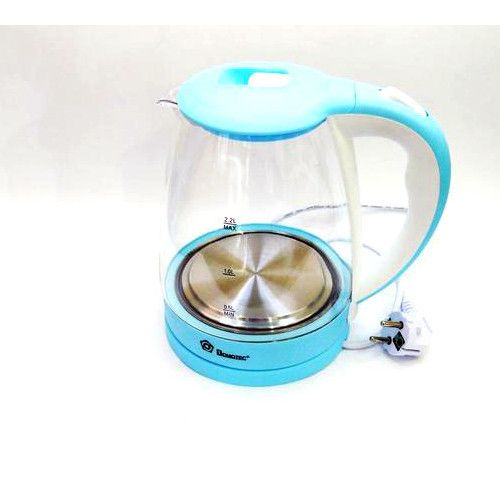 Электрочайник Domotec MS 8214 White + Sky blue стекло