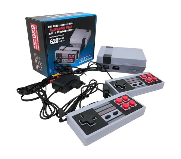 Игровая Приставка Gamepad 620 Super Консоль С Джойстиками 620 игр  8 бит два джойстика стационарная ретро Dendy и подключение к ТВ, домашние видеоигры 80-х и 90-х,можно играть на любом телевизоре и вдвоём