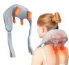 Массажер Электрический для Шеи и Плеч с ИК-подогревом A-Plus Neck massager, Массажер-воротник, Ударный вибромассажер для спины, U-образный массажный пояс для тела