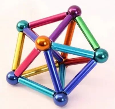 Магнитный необычный Конструктор Buckyballs & Buckybars цветной Бакибарс неокуб головоломка антистресс магнитные палочки и стальные шарики для развития моторики рук, для отвлечения, детская интелектуальная интерактивная игрушка 3D моделирование 64 детали