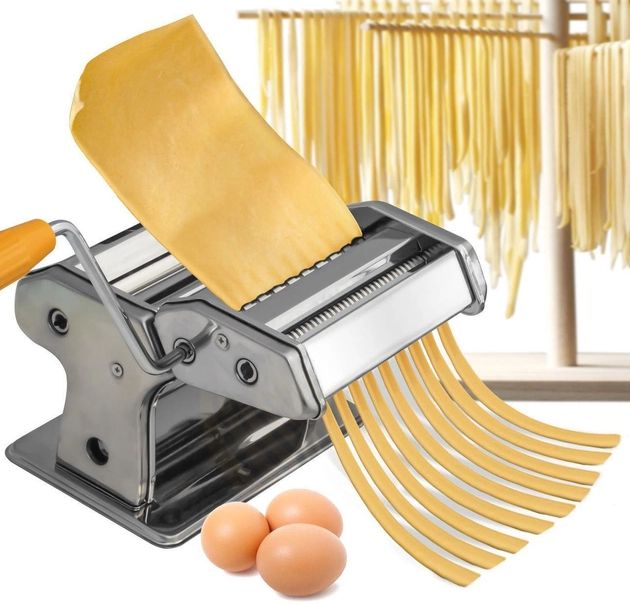 Ручная лапшерезка с насадками для раскатки теста Costway Pasta, тестораскатка, Машинка для нарезки лапши