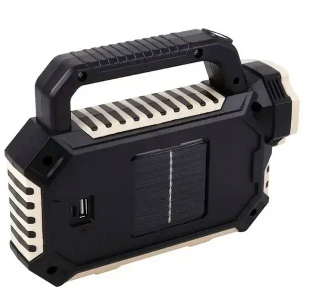Ручной аккумуляторный фонарь HS-8029-7-A с солнечной панелью и Power Bank 2800мАч, 3 режима освещения