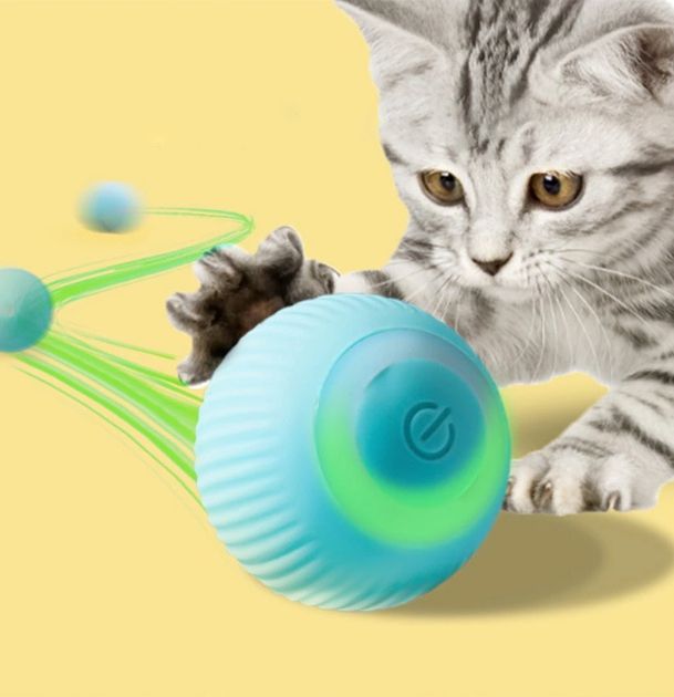Интерактивная Игрушка для кошки USB smart мяч-шарик PetGravity, умный крутящийся мячик с Led – подсветкой, шарик убегающий с хаотичным движением, развлекательная игрушка для пушистиков