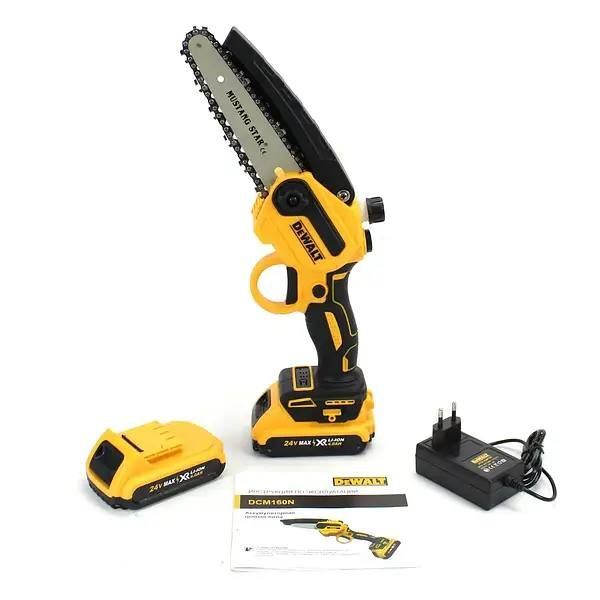 Аккумуляторная мини Пила DeWalt 8" DCM160N 24V 4AH шина 20 см, сучкорез Девольт для резки веток, обрезки деревьев и кустарников