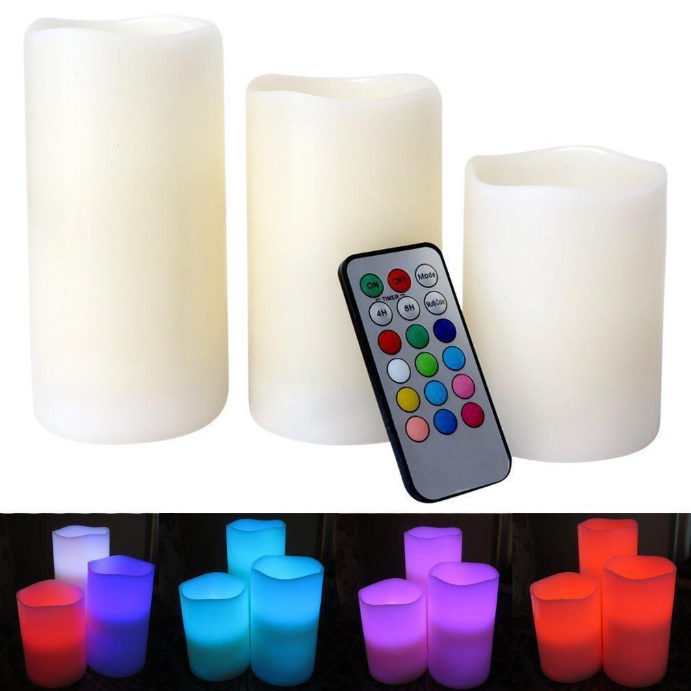Ночник 3 свечи Luma Candles Color Changing, Комплект светодиодных свечей с ДУ, Светильник 3 свечи