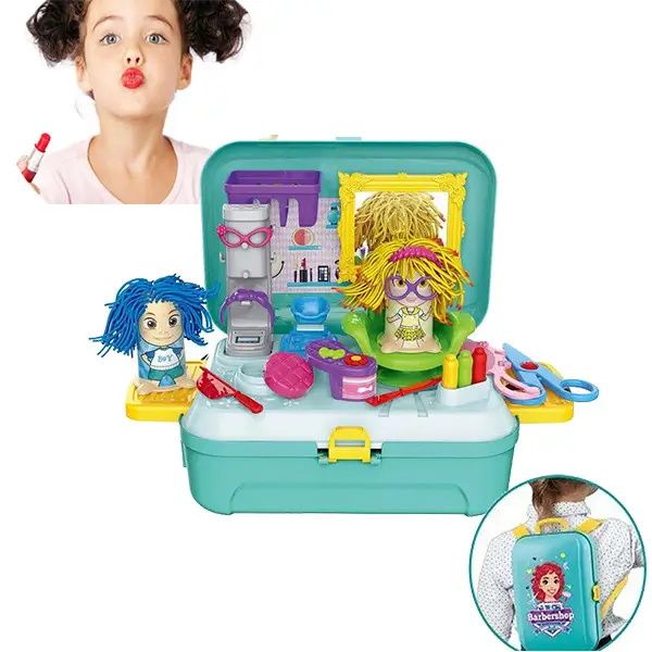 Игровой набор для лепки "Парикмахерская"  в чемодане Barber shop Hairdresser toy, Игровой набор для девочки