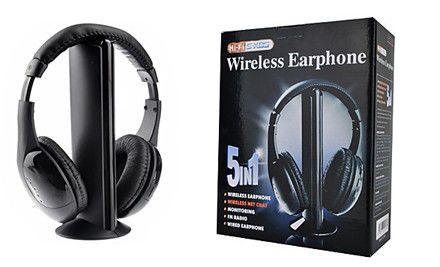 Беспроводные наушники с ФМ-приемником MH2001 5-in-1 Hi-Fi S-XBS Wireless Headphones w/FM