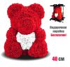 Мишка из 3D роз 40 см Тедди Красный, Медведь из роз