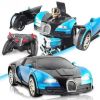 Машинка робот трансформер Bugatti robot car на радиоуправлении