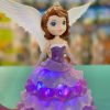 Вращающийся танцующая кукла-ночник принцесса София Dancing Angel Ice Princess, интерактивная музыкальная мультяшная куколка с подсветкой из мультфильма, портативная светящаяся умная детская игрушка, игрушка для девочек