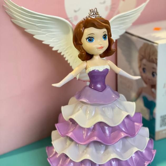 Вращающийся танцующая кукла-ночник принцесса София Dancing Angel Ice Princess, интерактивная музыкальная мультяшная куколка с подсветкой из мультфильма, портативная светящаяся умная детская игрушка, игрушка для девочек