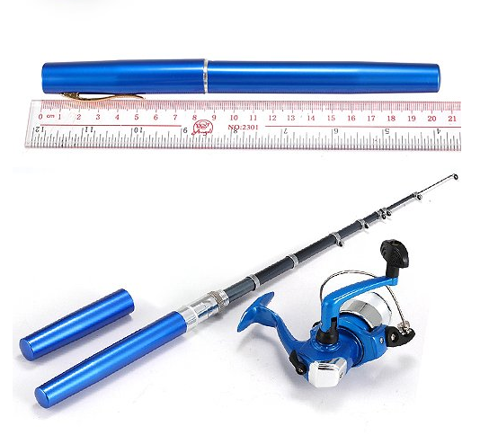 Мини удочка ручка fishPen с катушкой, Карманная ручка-удочка Pocket Fishing Rod, удочка складная, спиннинг
