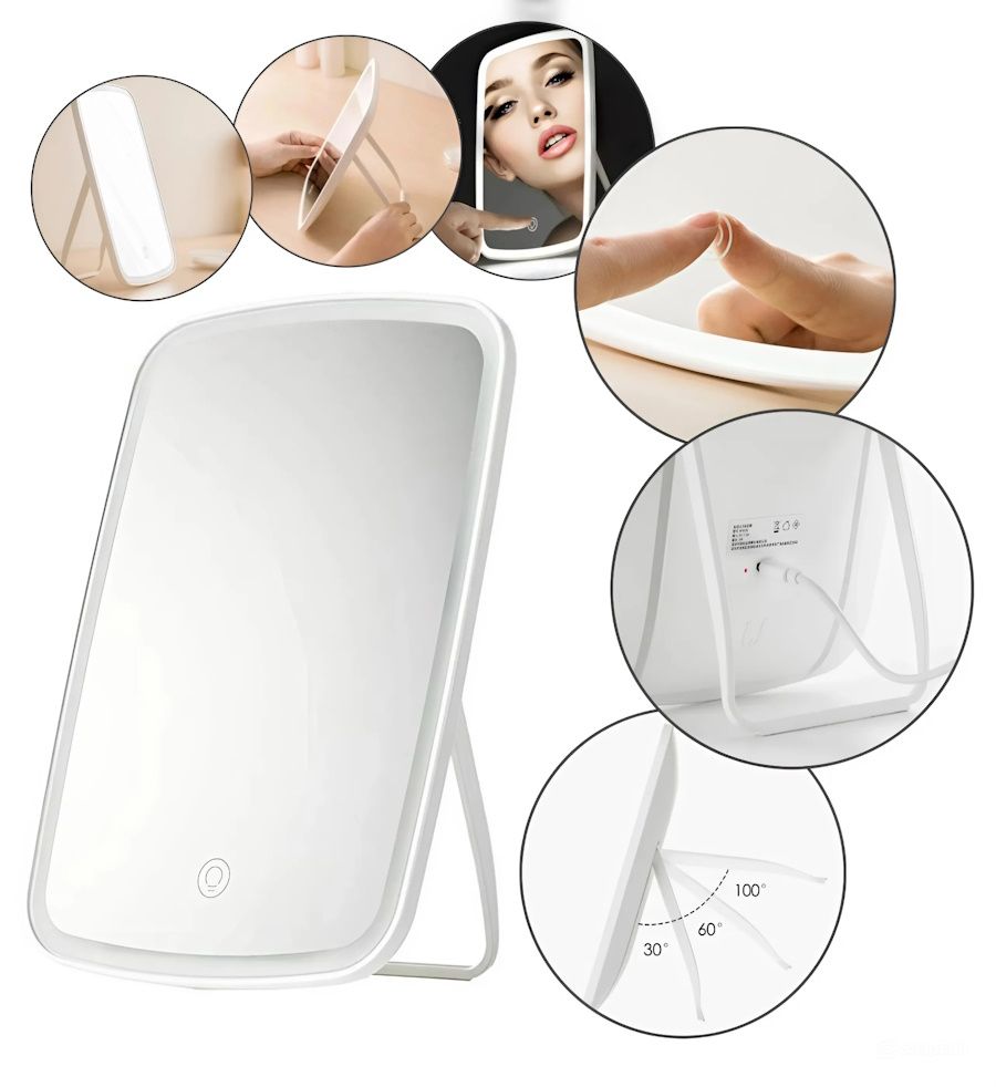 Зеркало для макияжа с подсветкой Xiaomi Jordan Judy LED Makeup Mirror NV505, сенсорное аккумуляторное настольное зеркало 3 режима