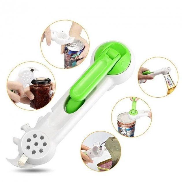 Универсальная открывалка консервный нож 7 в 1 Kitchen CanDo. Подходит для открывания любых крышек, пробок