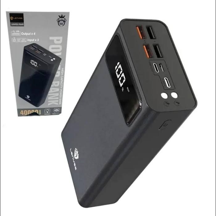 Power bank LENYES PX491 40000mAh (реальная емкость), портативное зарядное устройство с индикацией заряда, внешняя аккумуляторная батарея, универсальная мобильная батарея, практичный павербанк с быстрой зарядкой