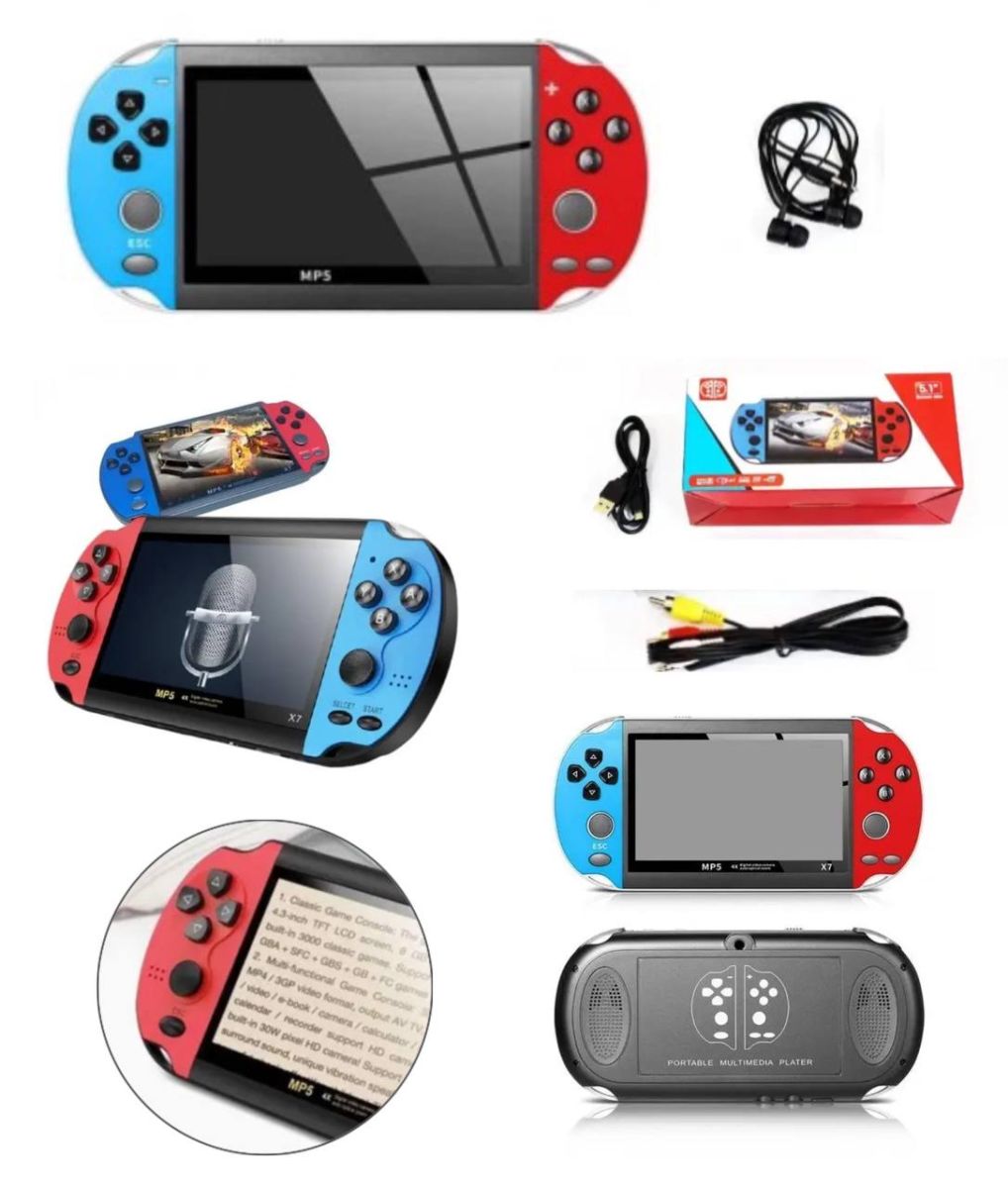 Карманная Игровая приставка - PSP X7, портативная развлекательная беспроводная ретро консоль 1000 игр, 8ГБ с поддержкой TF карты, универсальная компактная мини-приставка, HD-экран,  портативный ретро-игровой плеер, Приставка для фильмов и игр