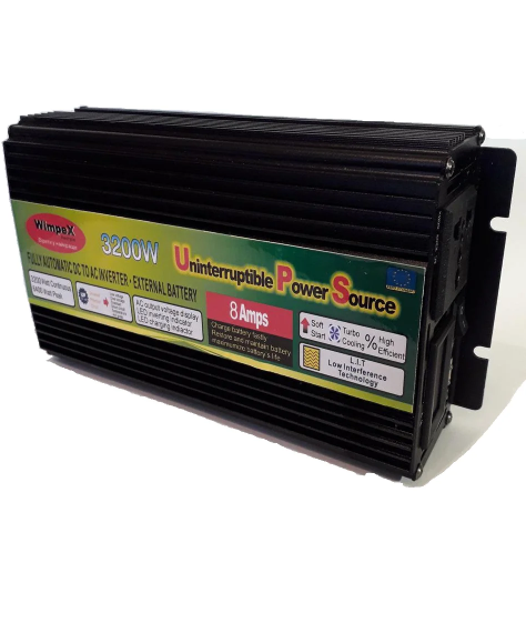 Преобразователь напряжения 3200W 12V-220V инвертор c зарядным от сети 220
