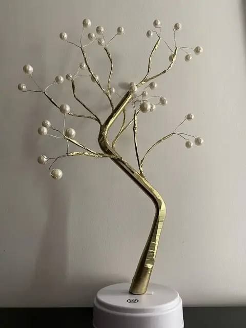 Декоративное дерево Bonsai led tree light h20in N2, Декоративный красивый и функциональный светильник led "Бонсай", Ночник Настольный в Виде Дерева с жемчужинами, Лампа для декора,ветки можно регулировать