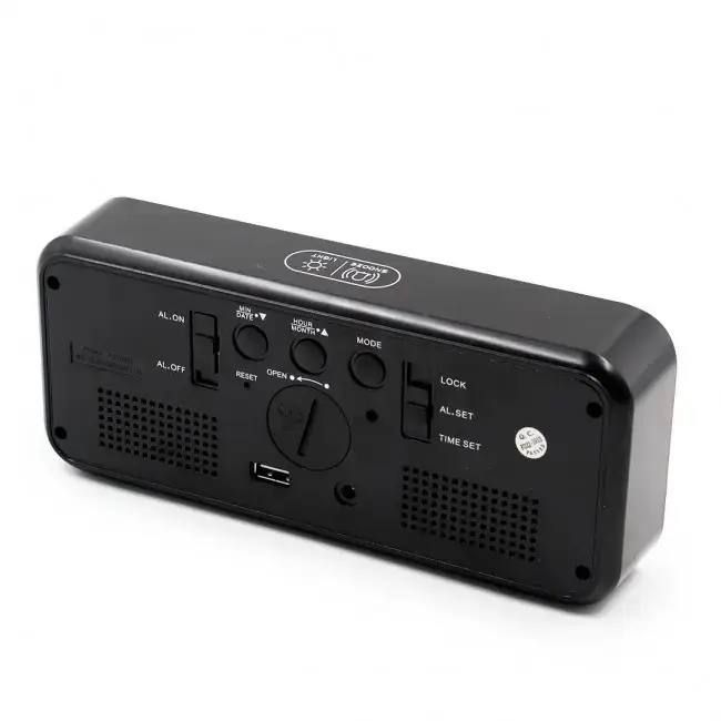Многофункциональные часы настольные DT-6508 с будильником и USB зарядкой с зеленой подсветкой, компактные портативные универсальные лед часы, Электронные часы зеркальные,3 режима,время,дата,температура