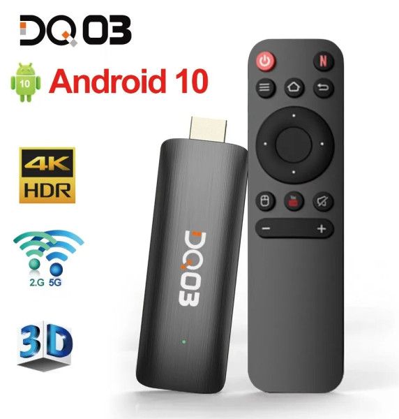 Смарт ТВ мини приставка DQ03 Mini TV Stick Android 10/Quad Core ARM Cortex A53 2GB 16GB 4K