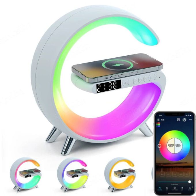 Настольная смарт лампа-ночник 4 в 1 Smart Light G63 15W с беспроводной зарядкой и Bluetooth колонкой