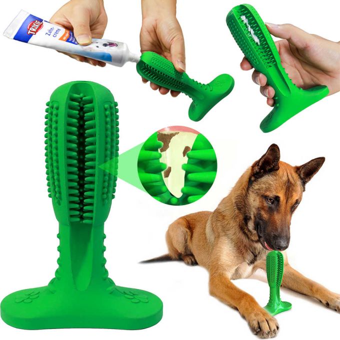 Жевательная игрушка для собак из натуральной резины Dog Chew Brush, Зубная щетка для собак