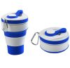 Силиконовая универсальная портативная Складная Чашка 350мл Silicon Folding Cup 668FY51, складной стакан с герметичной крышкой и карабином, чаша силикон, сборная компакная кружка трансформер