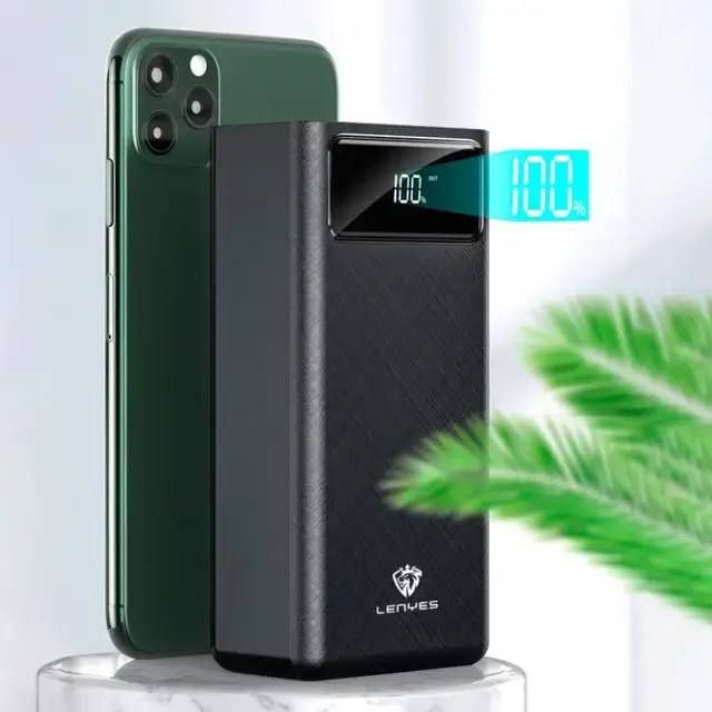 Power bank LENYES PX491 40000mAh (реальная емкость), портативное зарядное устройство с индикацией заряда, внешняя аккумуляторная батарея, универсальная мобильная батарея, практичный павербанк с быстрой зарядкой