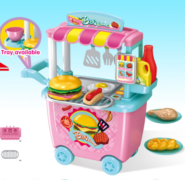 Детский игровой набор кухня "Happy Chef" 2 в 1 большая кухня в чемодане на колесах