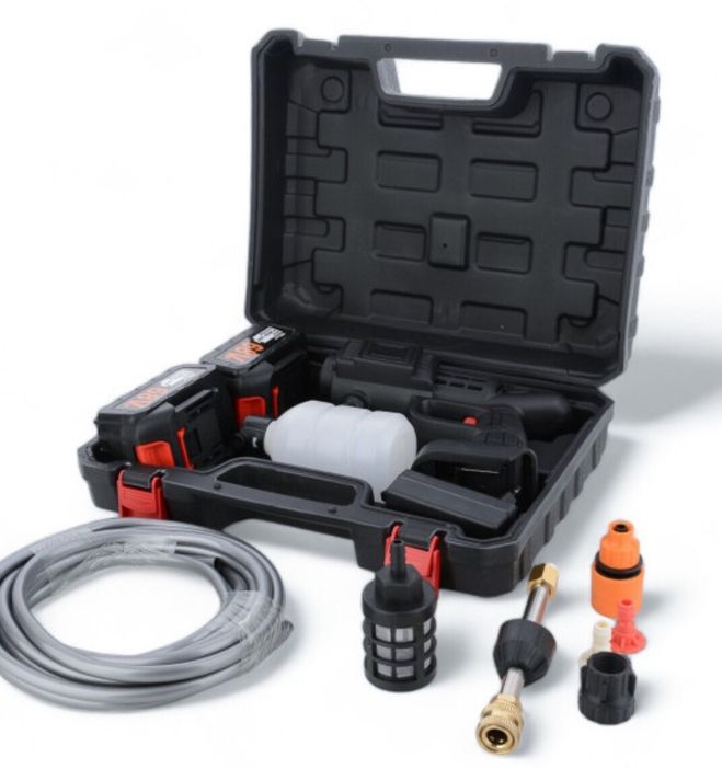 Аккумуляторная портативная универсальная Мойка Высокого давления Makita 48v 2акб, 2 аккумулятора, Автономный компактный Пистолет для Мойки Автомобиля, Минимойка для авто с кейсом для хранения