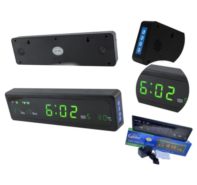 Электронные настольные часы Caixing CX-808 Led Clock green
