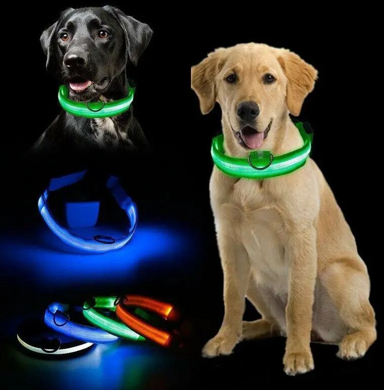 Светящийся ошейник для собак на аккумуляторе USB GLOW RING, Led маячок для животных кошек и собак