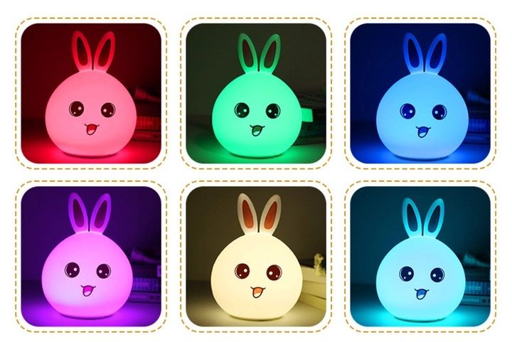 Детский ночник светильник Зайчик Rabbit Silicone Lamp LY-271 силиконовый, аккумуляторный, лампа зайчик кролик Soft Touch