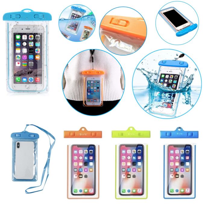 Водонепроницаемый универсальный Чехол для телефона Phone Holder For Water Parks Swim для защиты смартфона и других вещей во влажных условиях, защита в дождь, в снег, во время перемещения водой, в походных условиях, на пляже, в бассейне, аквапарке