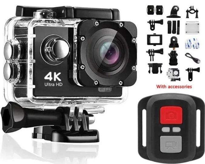 Многофункциональная Экшн камера с пультом S3R remote Wi Fi waterprof 4K DVR SPORT,водонепроницаемая мини-камера с пультом, для съемок в экстремальных условиях: в движении, под водой, во время ударов и тряски