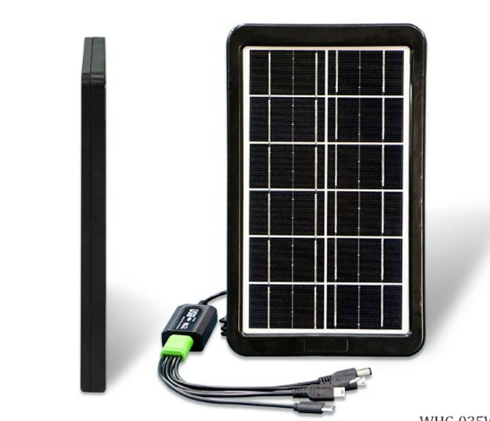 Портативная Универсальная Компактная Солнечная панель CCLamp CL-630 c USB кабелем 3W, мини-электростанция,батарея заряжаемая от солнца для зарядки любого мобильного телефона или устройства с мультикабелем 5в1