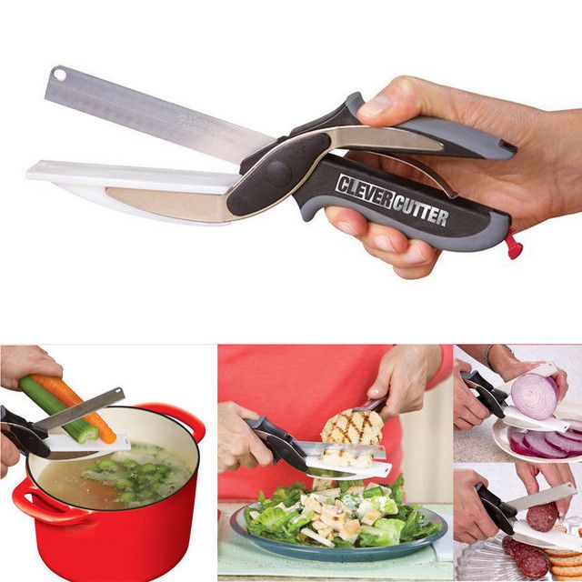 Универсальные ножницы Clever Cutter, Silicon Cover, Умный нож 2 в 1.