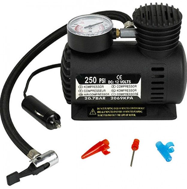 Автомобильный компрессор авто насос от прикуривателя 12в 250 PSI Air Compressor