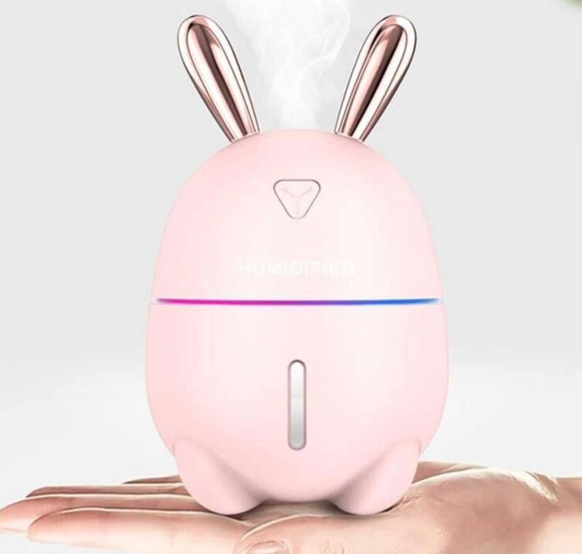 Увлажнитель воздуха и ночник 2в1 Humidifiers Rabbit кролик зайчик Заяц, портативный универсальный стильный милый ультразвуковой Диффузор освежитель с подсветкой, бесшумный распылитель для ароматерапии, аромолампа