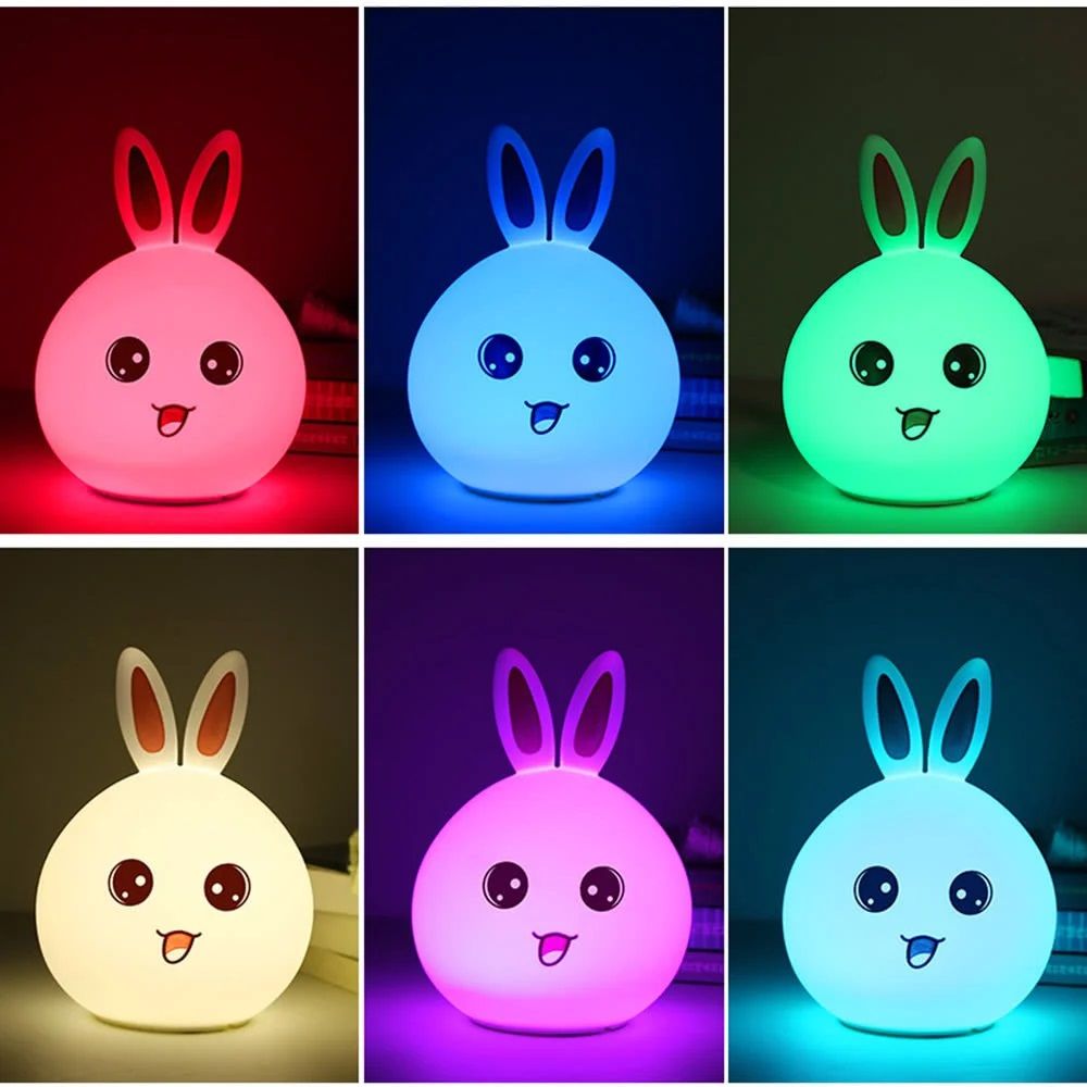 Детский ночник светильник Зайчик Rabbit Silicone Lamp LY-271 силиконовый, аккумуляторный, лампа зайчик кролик Soft Touch