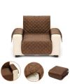 Накидка на кресло универсальная двухсторонняя стеганая Couch Coat, защитное покрывало водонепроницаемое, водоотталкивающая, защитит от шерсти, воды и грязи,  для спинки и сиденья, и для обоих подлокотников кресла