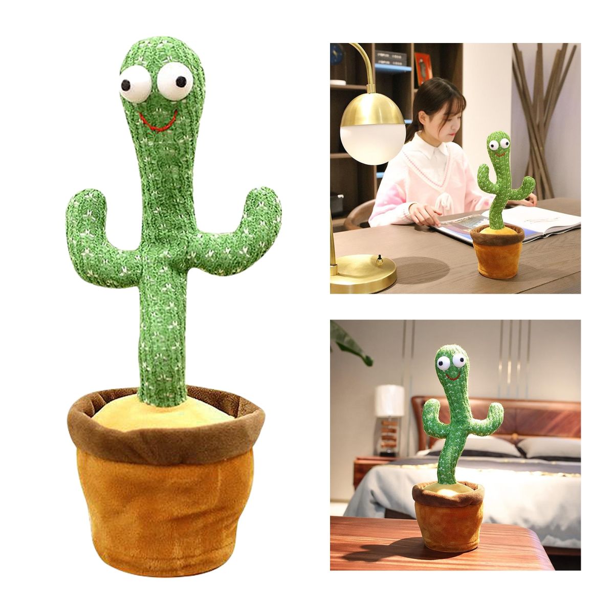 Большой танцующий кактус музыкальный поющий 120 песен Dancing Cactus 32 см