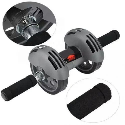 Тренажер колесо ролик двойного действия для пресса гимнастический Power Stretch Roller с ковриком