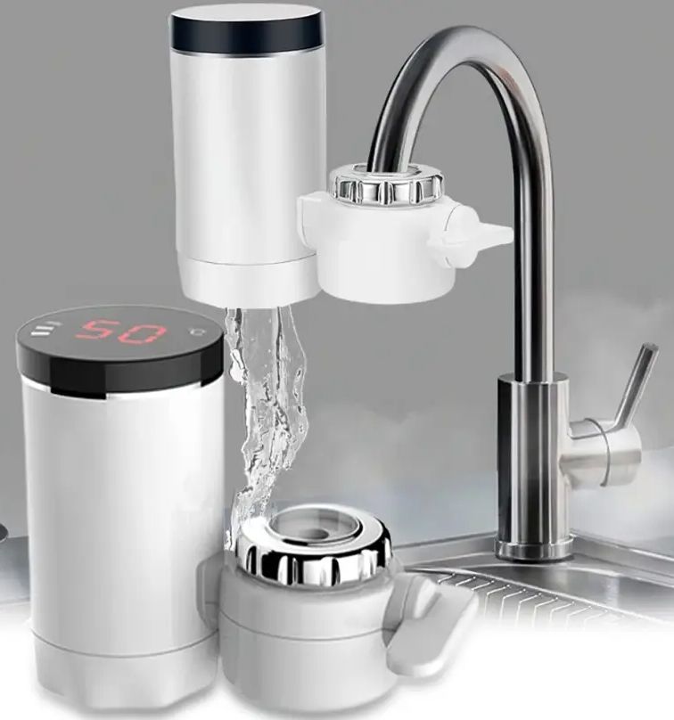 Проточный водонагреватель на кран с экраном Heating Faucet Delimano FT-005 электрический 3000 Вт, мгновенный нагрева воды